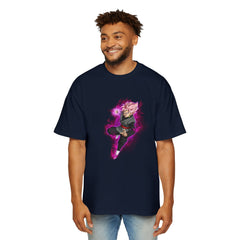 Men's Oversized Graphic Dragon Tee - Stylish Anime Superhero Design