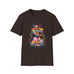 Growth Takes Time Unisex Softstyle Girls T-Shirt - Positive Vibes Floral Design