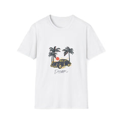 Dreamy Palm Tree Vintage Car Unisex Softstyle Summar T-Shirt