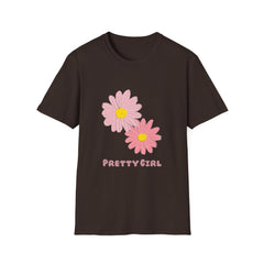 Pretty Girl Floral Unisex Softstyle Girls T-Shirt - Trendy Casual Style for Women
