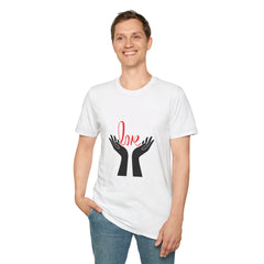 Unisex Softstyle Relatonship T-Shirt - 'Love' Hands Graphic Tee