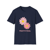 Pretty Girl Floral Unisex Softstyle Girls T-Shirt - Trendy Casual Style for Women