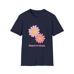 Pretty Girl Floral Unisex Softstyle Girls T-Shirt - Trendy Casual Style for Women