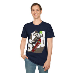 Skateboarding Dog Graffiti Graphic T-Shirt - Unisex Softstyle Tee