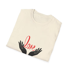 Unisex Softstyle Relatonship T-Shirt - 'Love' Hands Graphic Tee
