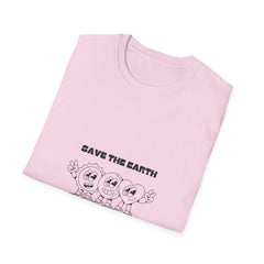Eco-Friendly Unisex Girls T-Shirt - "Save the Earth, Save Ourselves" Design