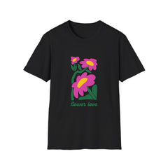 Flower Love Unisex Softstyle Girls T-Shirt - Vibrant Floral Design for Nature Lovers