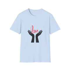 Unisex Softstyle Relatonship T-Shirt - 'Love' Hands Graphic Tee