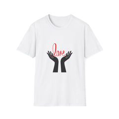 Unisex Softstyle Relatonship T-Shirt - 'Love' Hands Graphic Tee