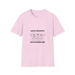 Eco-Friendly Unisex Girls T-Shirt - "Save the Earth, Save Ourselves" Design
