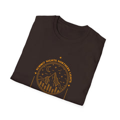 Mountain Nights Unisex Softstyle Girls T-Shirt - Adventure Awaits Design