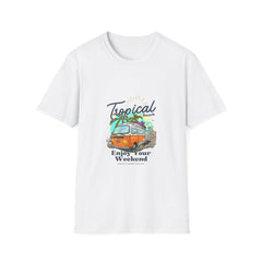Tropical Beach Girls T-Shirt - Enjoy Your Weekend Unisex Softstyle Tee