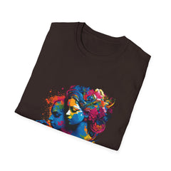 Devotional Printed T-Shirt with Colorful Woman Design