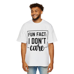 Oversized Fun Fact Tee - 'I Don't Care' Statement T-Shirt for Casual Style