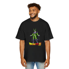 Dragon Ball Z Men's Heavy Oversized Tee - Cell Graphic Tee for Anime Fans