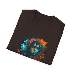 Devotional Printed T-Shirt | Colorful Abstract Face Design