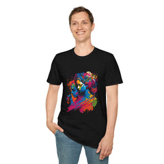 Devotional Printed T-Shirt with Colorful Woman Design