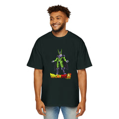 Dragon Ball Z Men's Heavy Oversized Tee - Cell Graphic Tee for Anime Fans