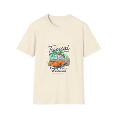 Tropical Beach Girls T-Shirt - Enjoy Your Weekend Unisex Softstyle Tee