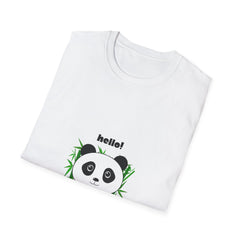 Hello Panda Unisex Softstyle Girls T-Shirt - Cute Animal Graphic Tee