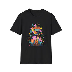 Growth Takes Time Unisex Softstyle Girls T-Shirt - Positive Vibes Floral Design