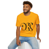 Unisex Softstyle Printed English quotes T-Shirt - Fun 'OK' Graphic Tee for Casual Vibes