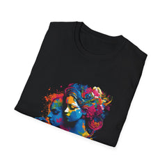 Devotional Printed T-Shirt with Colorful Woman Design