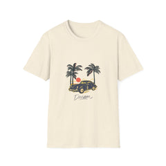 Dreamy Palm Tree Vintage Car Unisex Softstyle Summar T-Shirt