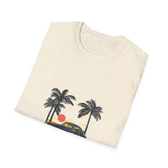 Dreamy Palm Tree Vintage Car Unisex Softstyle Summar T-Shirt