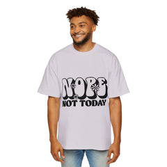 Men's Oversized Tee - 'Nope Not Today' Graphic T-Shirt