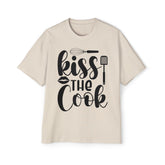 Funny Chef's Oversized Tee - 'Kiss the Cook' Shirt for Food Lovers
