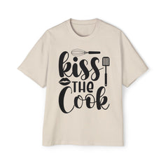 Funny Chef's Oversized Tee - 'Kiss the Cook' Shirt for Food Lovers