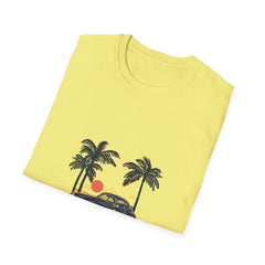Dreamy Palm Tree Vintage Car Unisex Softstyle Summar T-Shirt