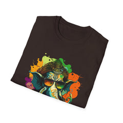 Devotional Printed T-Shirt - Colorful Art Tee for Spiritual Vibes