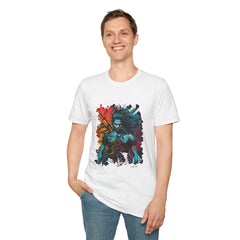 Devotional Printed T-Shirt with Bold Graphic Art | Perfect for Fans of Fantasy and Comic Culture