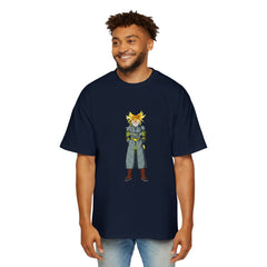 Men's Heavy Oversized DRAGON Tee - Bold Anime Character Design Shirt