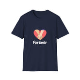 Forever Love Unisex Softstyle Relatonship T-Shirt - Handholding Heart Design