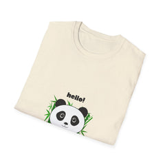 Hello Panda Unisex Softstyle Girls T-Shirt - Cute Animal Graphic Tee