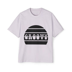Groovy Men's Heavy Oversized Tee - Retro Style Casual T-Shirt
