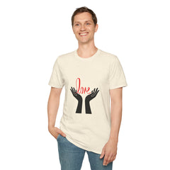 Unisex Softstyle Relatonship T-Shirt - 'Love' Hands Graphic Tee