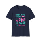 Bloom in the Groove Floral Girls T-Shirt | Unisex Softstyle Tee for Festivals & Casual Wear