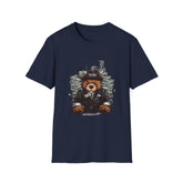 Cool Bear in Suit Unisex Softstyle Teddy T-Shirt - Trendy Graphic Tee for Animal Lovers
