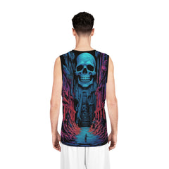 Eerie Urban Escape Basketball Jersey - Bold Graphic Design for Streetwear Enthusiasts