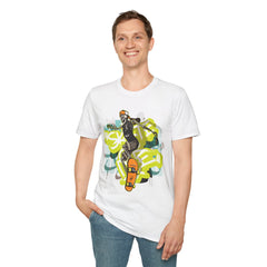 Yo! Graffiti Graphic Unisex Softstyle T-Shirt for Trendy Streetwear Enthusiasts