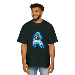 Anime-Inspired Oversized DRAGON Tee for Men - Super Saiyan Battle Design