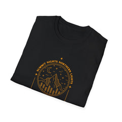 Mountain Nights Unisex Softstyle Girls T-Shirt - Adventure Awaits Design