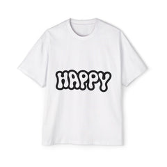 Men's Heavy Oversized Tee - 'HAPPY' Statement Shirt