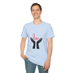 Unisex Softstyle Relatonship T-Shirt - 'Love' Hands Graphic Tee