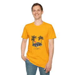 Dreamy Palm Tree Vintage Car Unisex Softstyle Summar T-Shirt