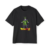 Dragon Ball Z Men's Heavy Oversized Tee - Cell Graphic Tee for Anime Fans